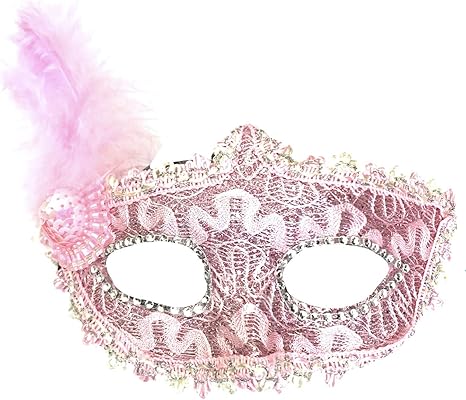 Amazon Co Jp Adossy マスカレード 仮面 仮面舞踏会 ハロウィン 顔隠し 仮装 コスプレ ベネチアン ピンク ホビー