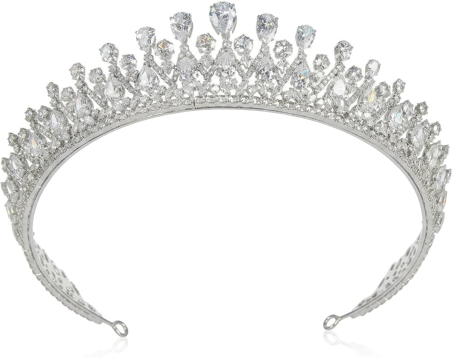 QXMYOO Vintage Women Wedding Tiaras Silver Cubic Zirconia Pageant Crowns Sweet 16 Birthday Prom Party Quinceanera Crowns Bridal Hair Accessories