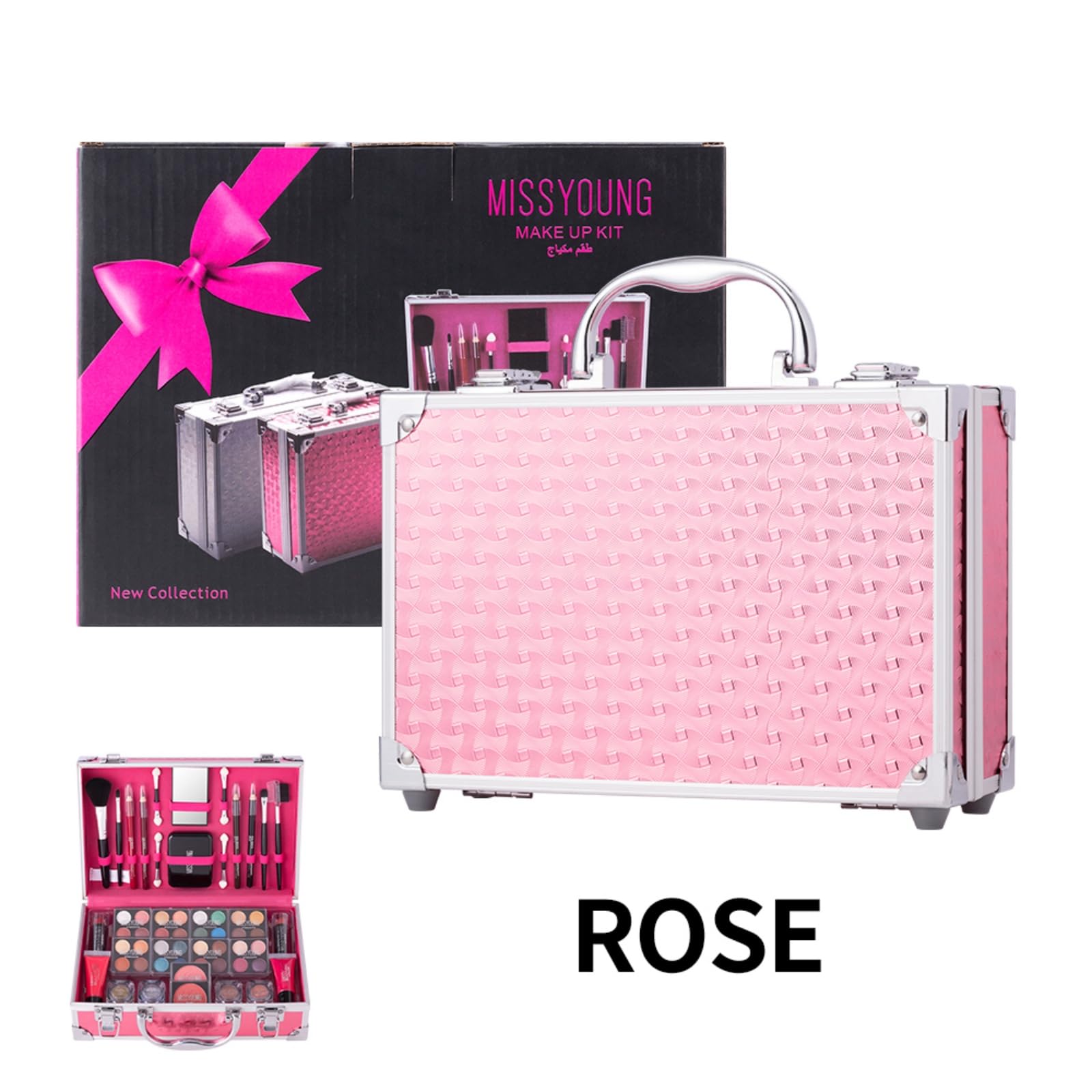 Starter Makeup Kit for Tweens Girls, Makeup Set, Kit de Maquillaje para Mujer, Makeup Kit for Women Full Kit, Includes Essential Items for Beginners, Perfect Makeup Sets, Make Up Kit (ROSE)