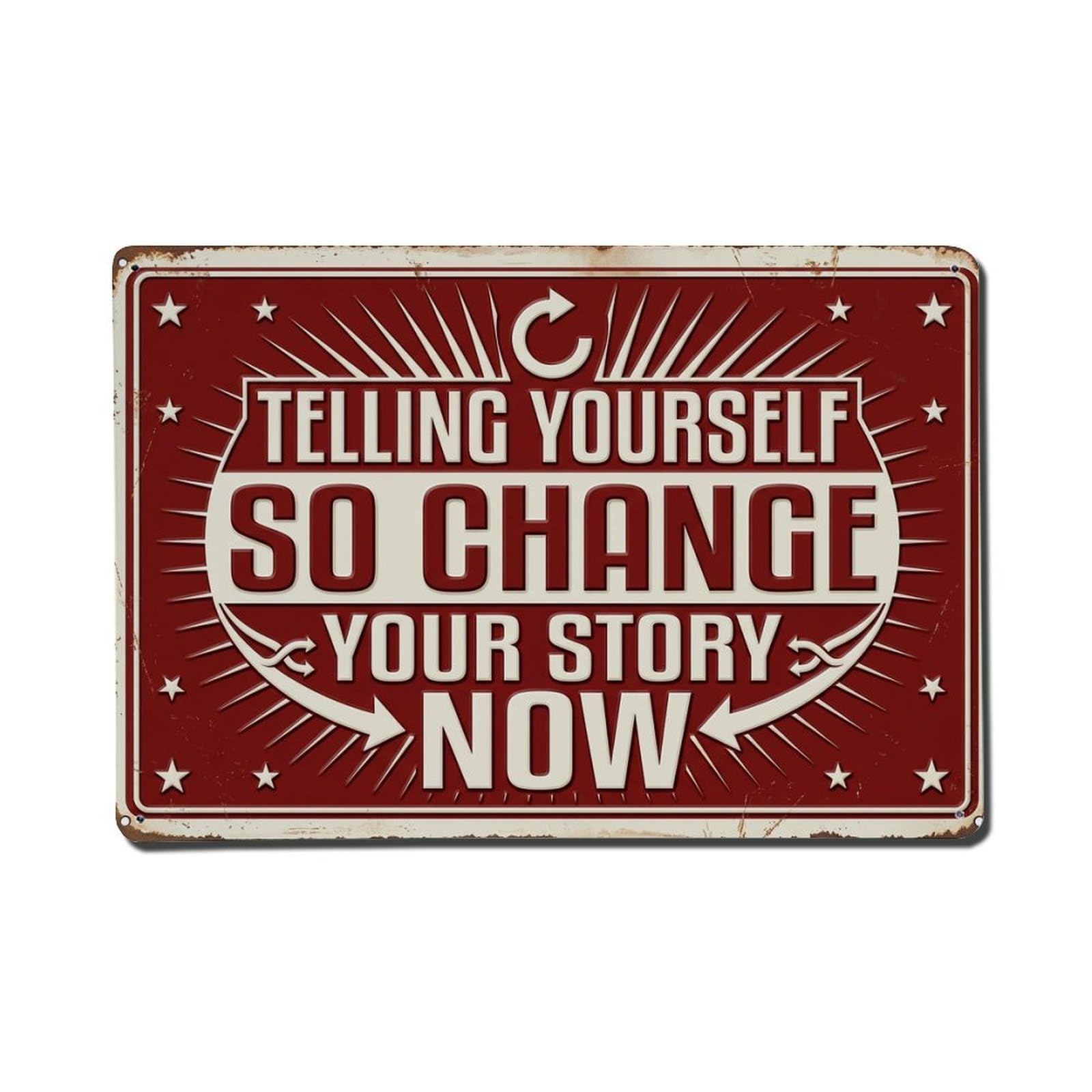 Change Narrative Today Man Retro Motivational Slogans Metal Tin Sign Plaque Wall Decor for Cafe, Club Bar, Office, Home Garden Metal Poster 8x12Inch
