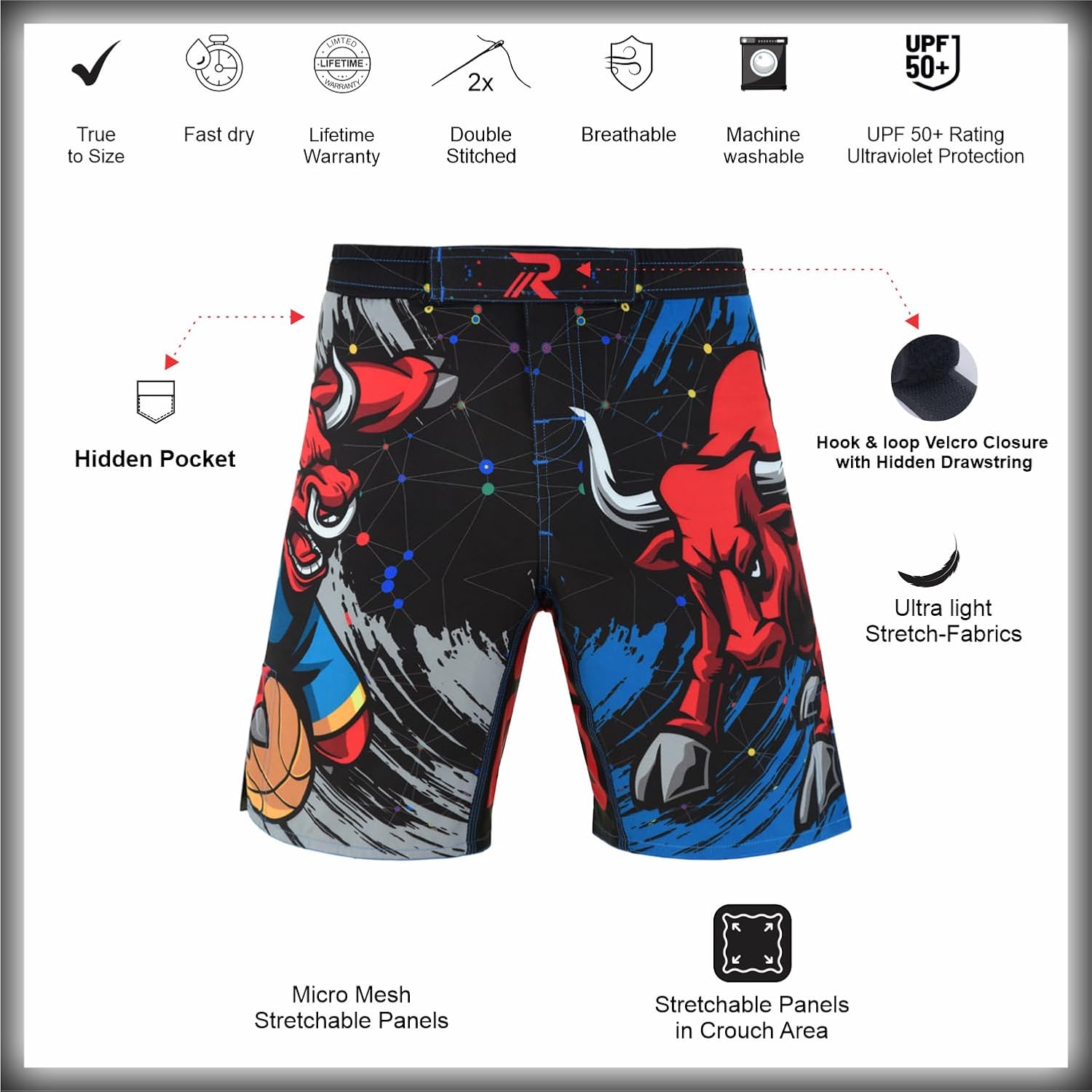 ROAR-INT Kids Mixed Martial Arts MMA Shorts BJJ Cross Training Gym Boxing Grappling Kickboxing Muay Thai Workout Shorts - Image 5