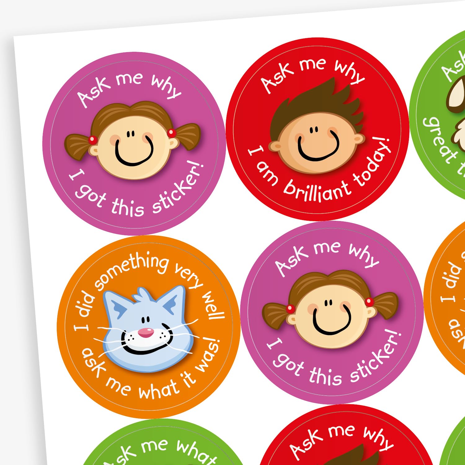 400 Ask Me Why Childrens Pupils School Teachers Reward Stickers 32mm Brainwaves Primary Teaching Services