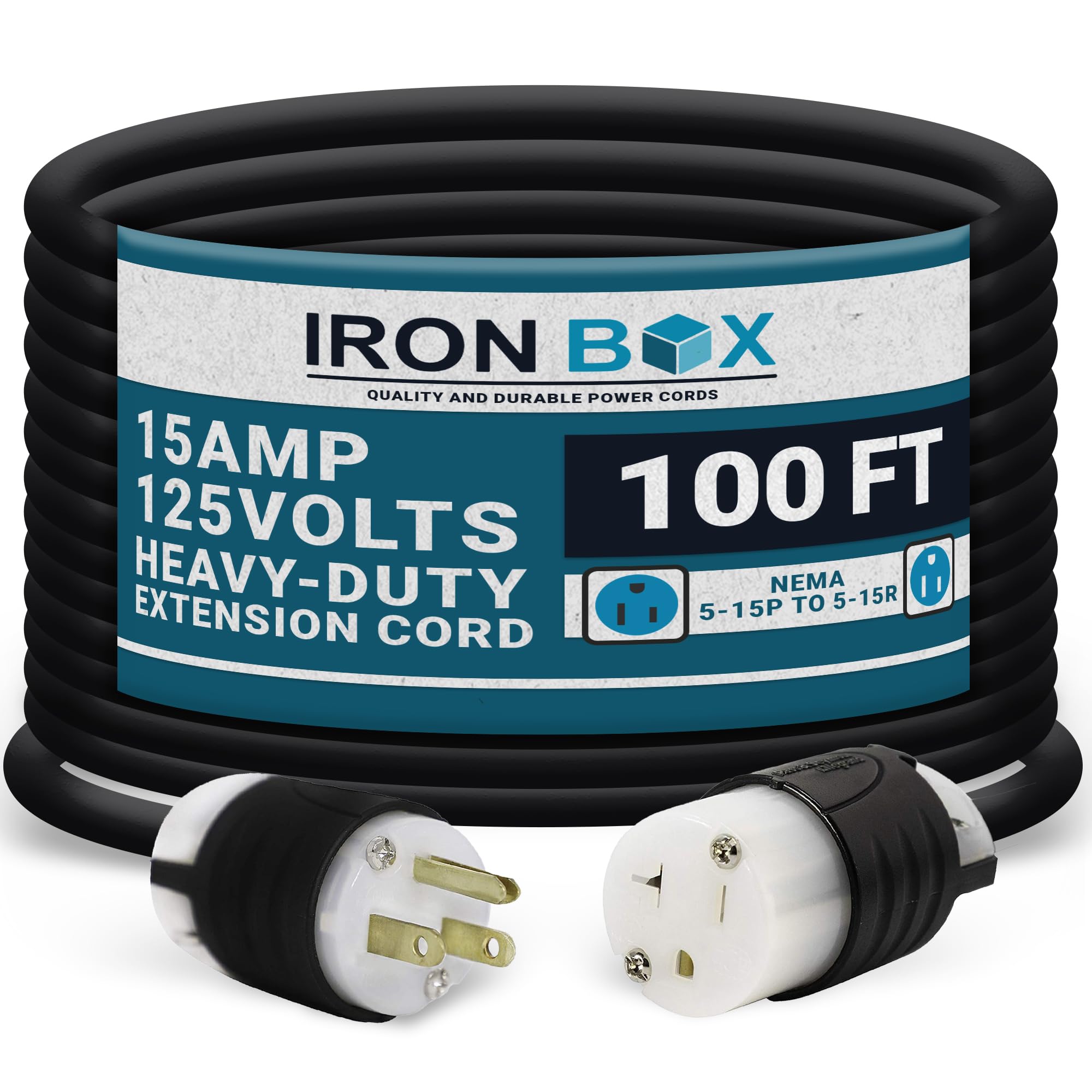 Amazon.com: NEMA 5-15 Extension Power Cord - 100 Foot, 15 Amps
