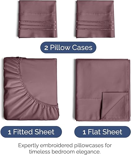 Vista 1177 de Juego de sábanas de 4 piezas tamaño king, extrasuaves, transpirables y refrescantes con esquinas profundas, sábanas de fácil ajuste y sin arrugas