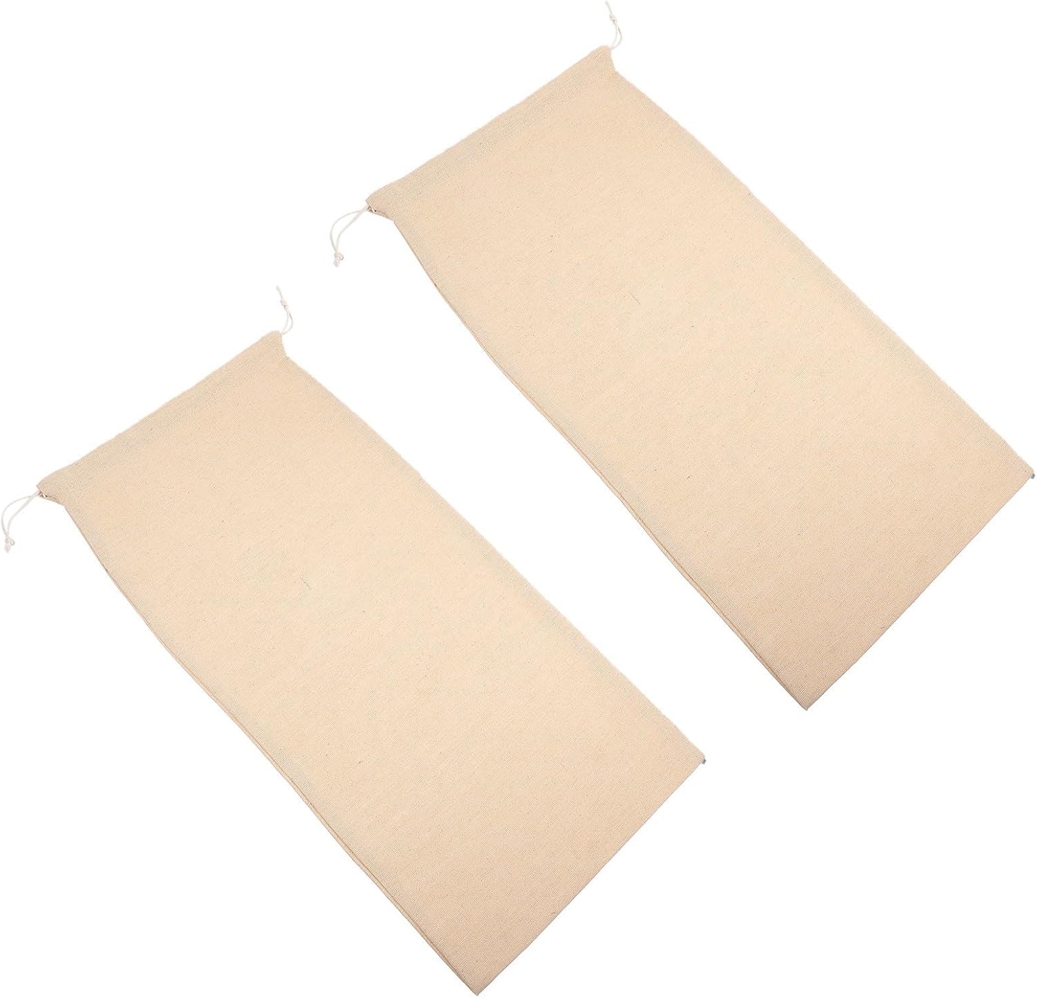 GOOHOCHY 2pcs Cotton Drawstring Bread Storage Bags Lightweight and Easy to Carry Food Pouches for Household and Bakery Use