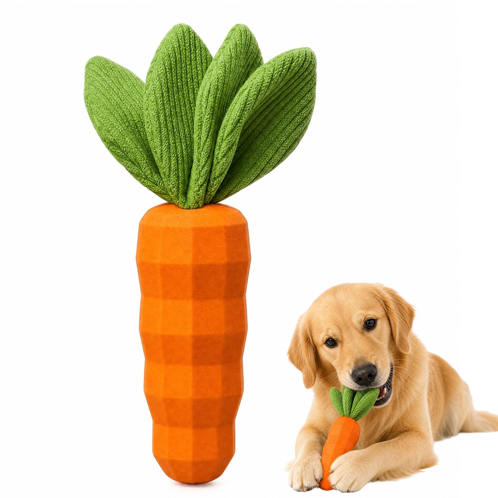 JeyFefv Carrot Dog Toy, Squeaky Dog Toy, Puppy Chew Toys for Aggressive Chewers, Durable Natural Rubber, Promotes Dental Health And Reduces Boredom