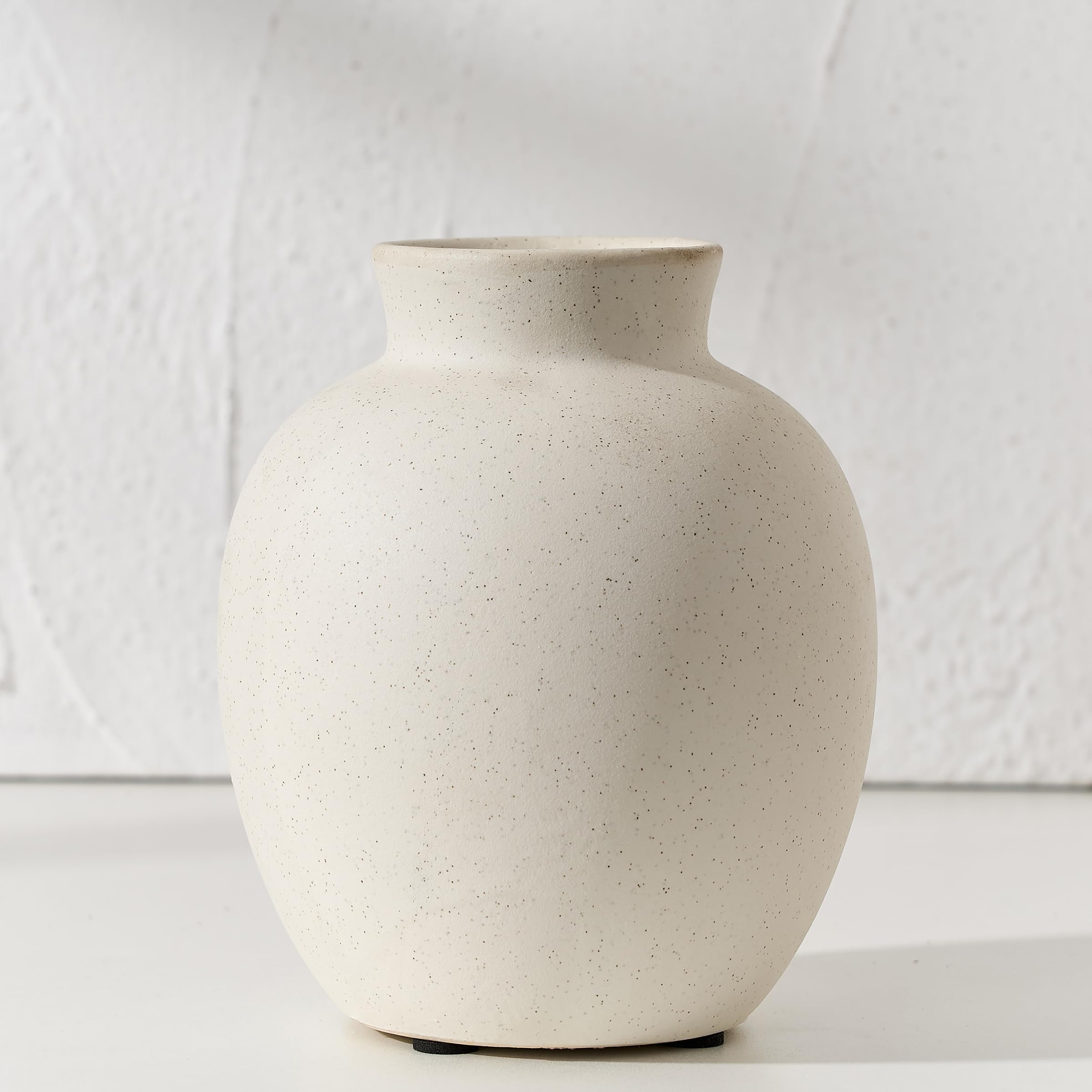 PORCER 6 Inch Antique Ceramic Vase, Terracotta Boho Decor Farmhouse Decorative Vase, Rustic Vase for Home Decor Living Room - Image 3