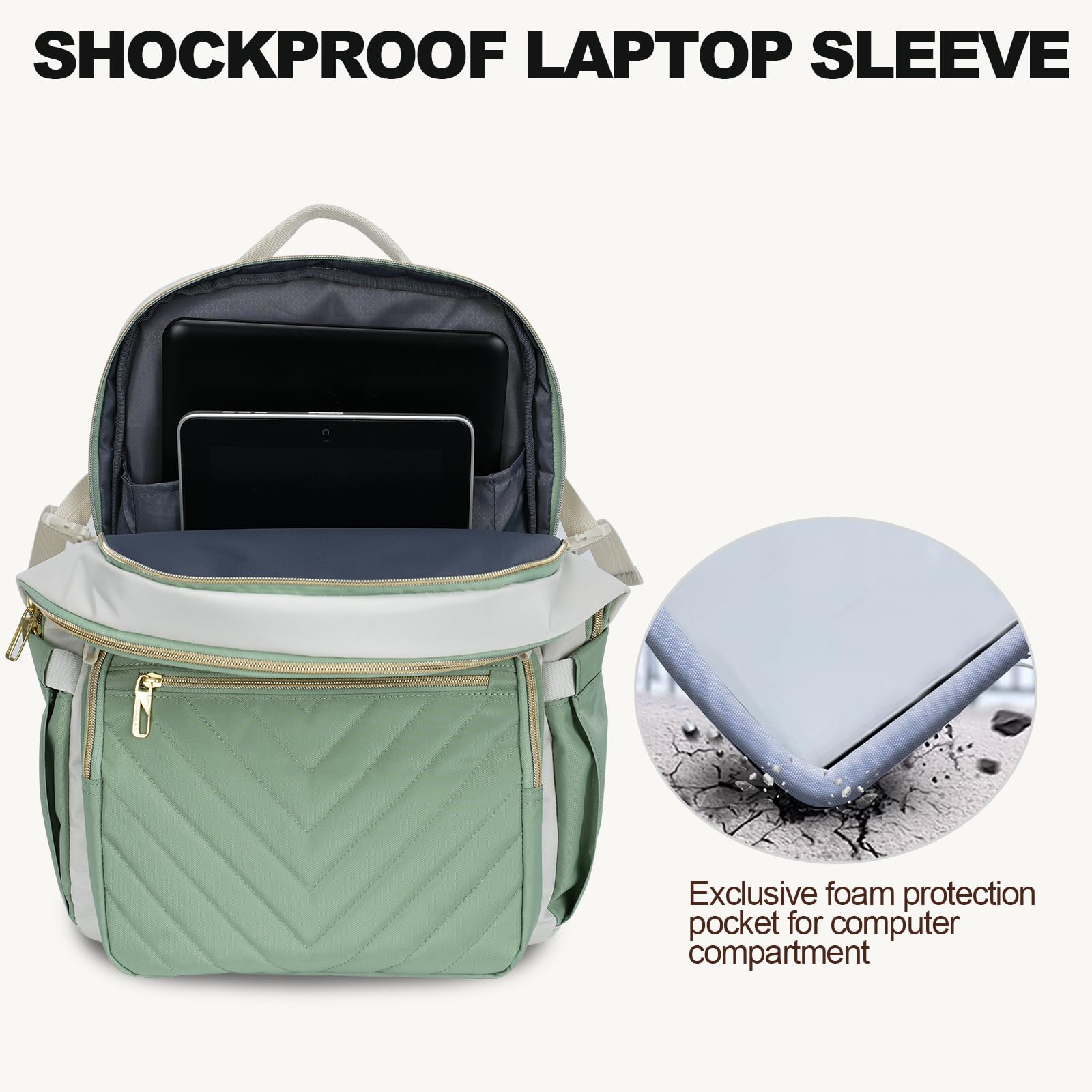 VANKEAN 15.6 Inch Laptop Backpack for Women Large Capacity