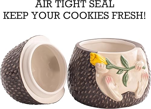Miniatura 3 de Bico Hedgehog - Tarro hermético de cerámica para galletas de 9.6 pulgadas, apto para lavavajillas