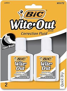 BIC 781671 Wite-Out Quick Dry Correction Fluid 2/Pack (WOFQDP24-A-WHI)