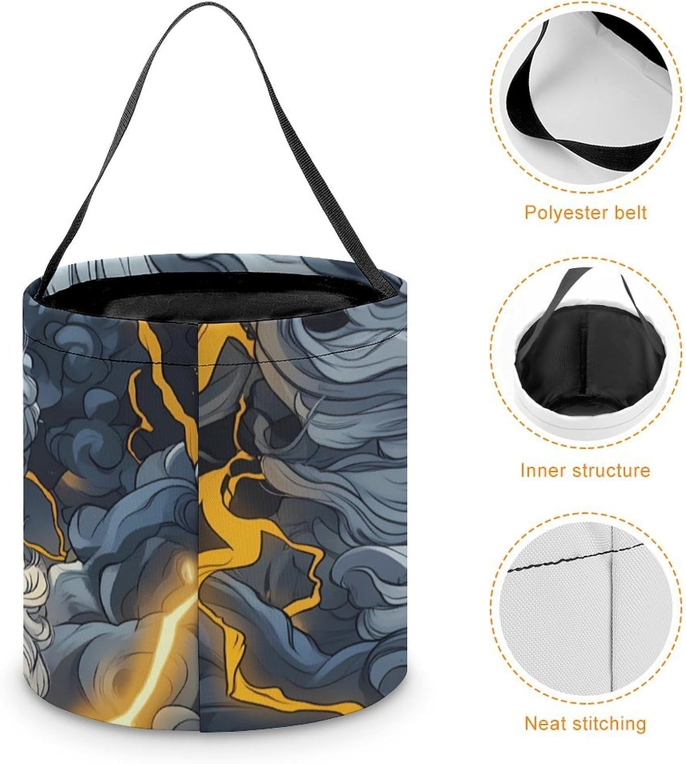 Zeues Mythologys Thunder Cloud Candy Bag Halloween Treat Goody Bags Party Basket Handbag Holiday Decor