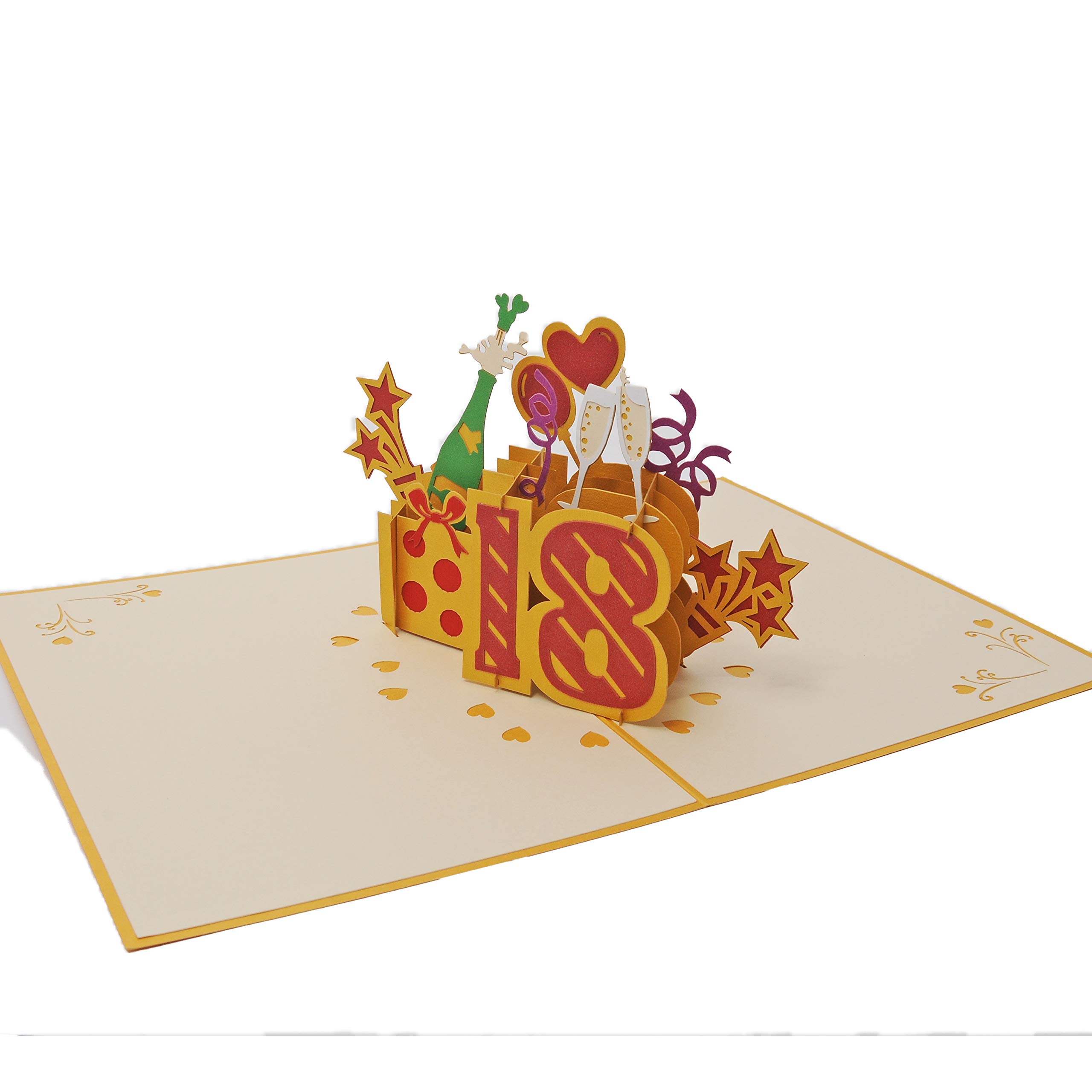 Biglietto Di Auguri 3D Pop-up Per 18° Compleanno Ragazza - Con Busta E Adesivi - Card 3D A Forma Di Simboli - Regalo Emozionante - 2