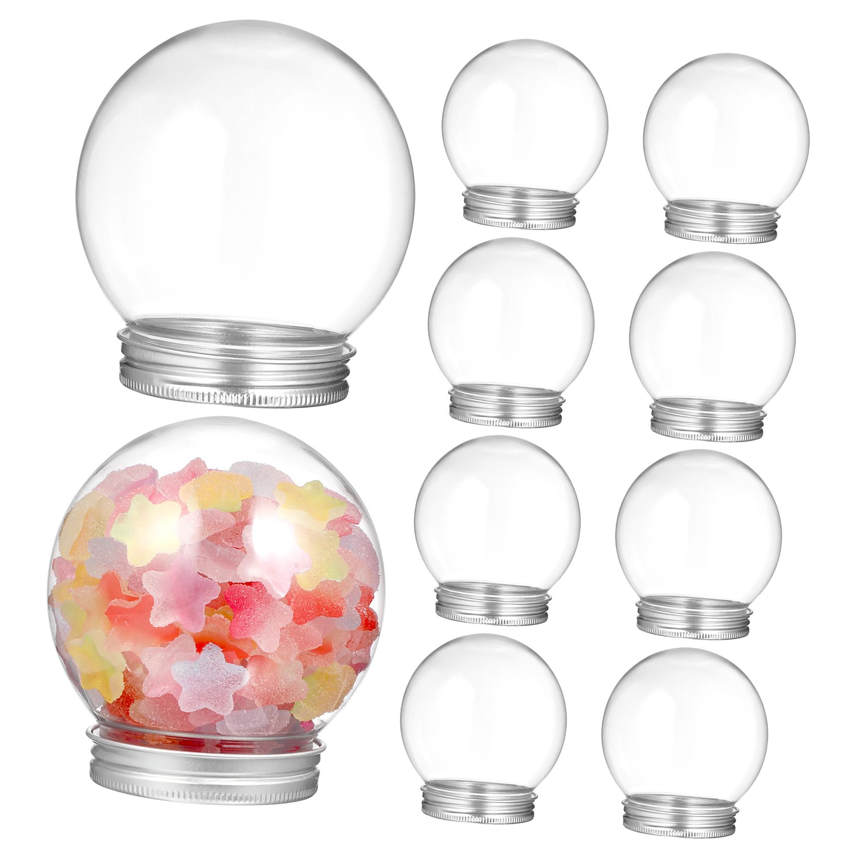 Globes à neige remplissables anti-fuite pour conserver les bonbons de fête sans accident