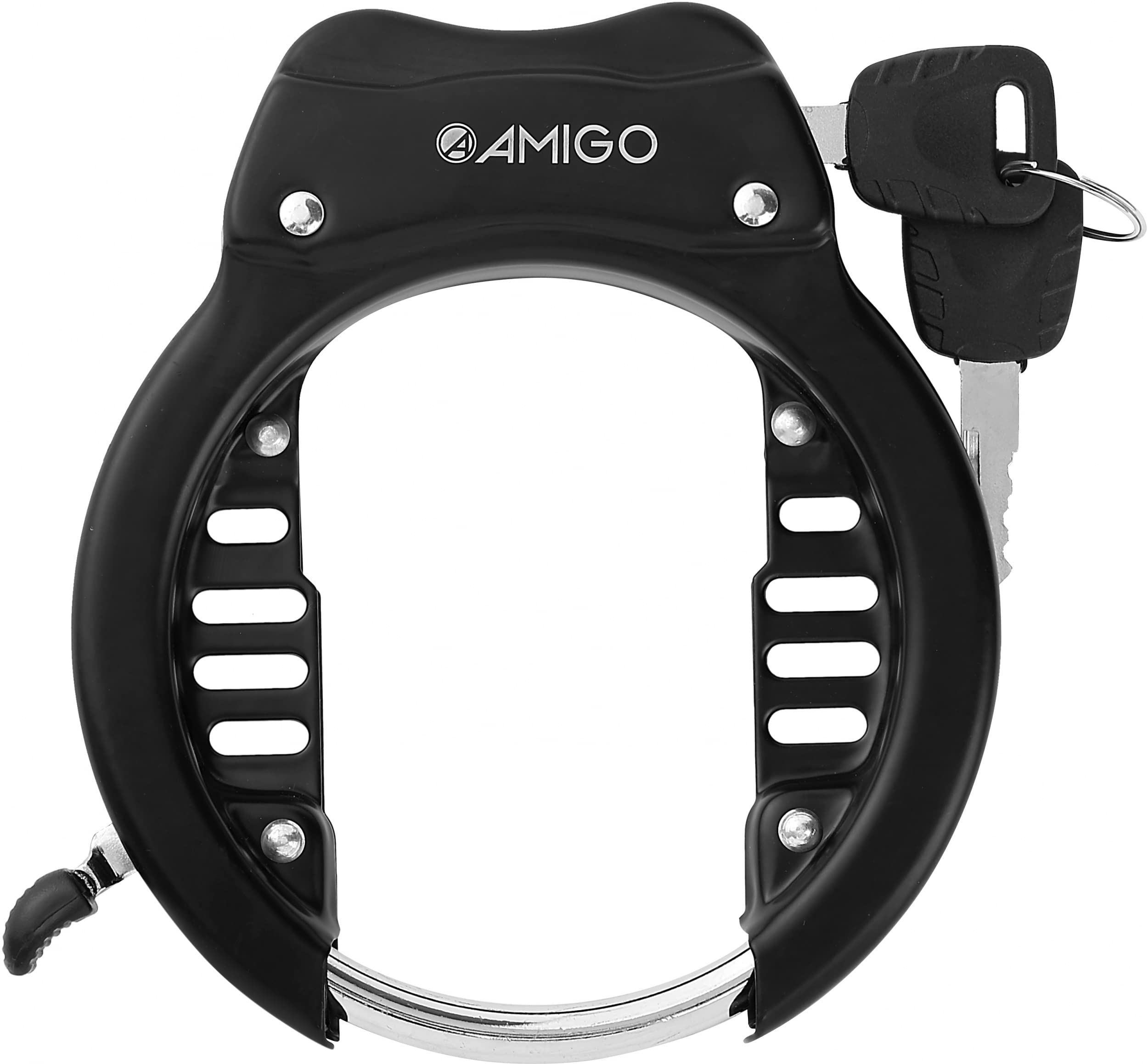 Verrou de bicyclette AMIGO 9630 noir en acier 63 mm avec mot de passe et clé