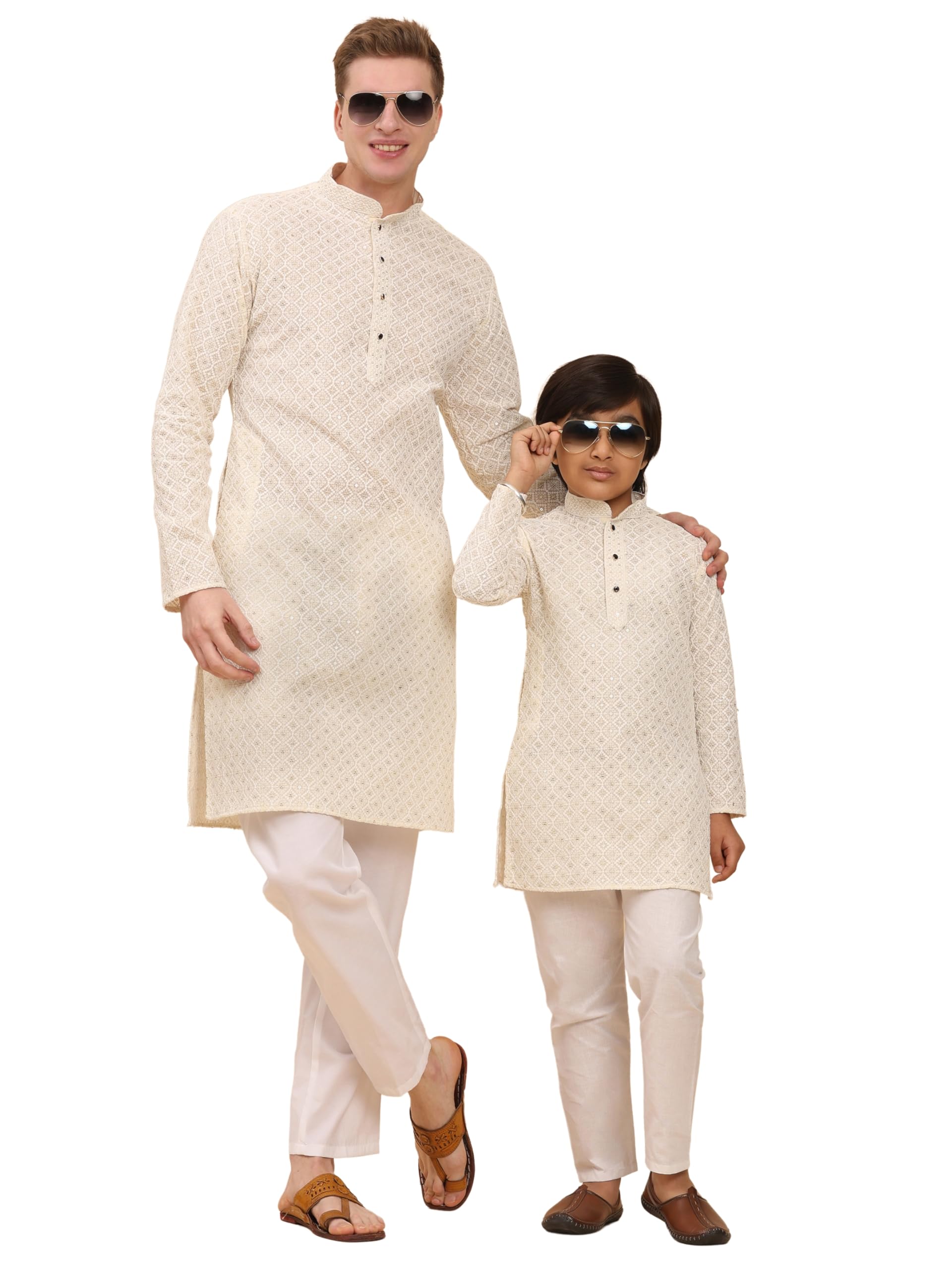 pro-ethic style developer Cotton Father And Son Matching Dress Kurta and Trousers Set Ethnic Wear (Combo) B-126-picture-38