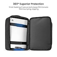 Vista 4 de tomtoc Travel Backpack for PS5 Console, Accessories, Protective Carrying Case Storage Bag Compatible with Sony PlayStation 5 Console, Headset, 2