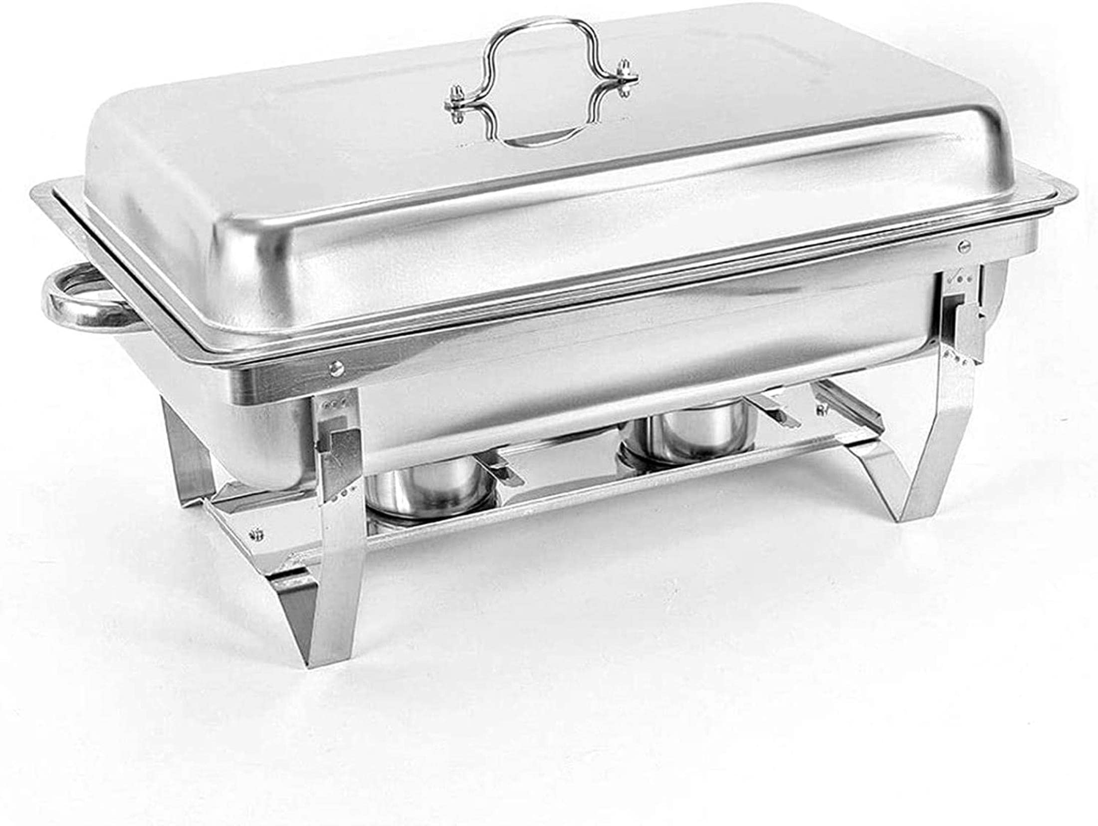 Chafing Dish in Acciaio Inox,Set di Chafing Dish Scaldavivande A Buffet,con Teglie per Alimenti E Porta-Combustibile,Set Professionale Scaldavivande per Catering A Buf