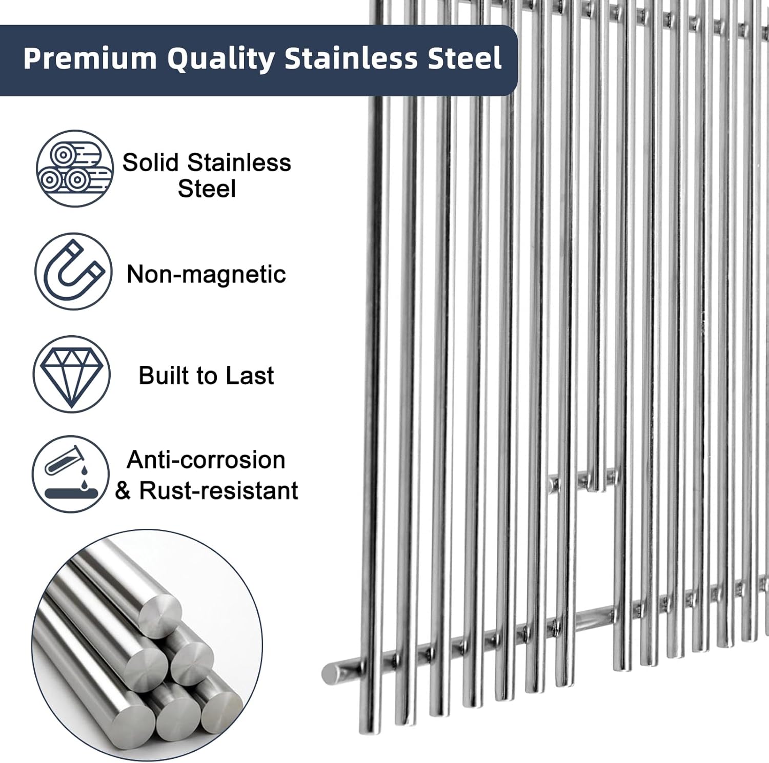 Criditpid Grill Replacement Parts for Grillmaster 720-0697 7200697 Grill, Grill Grates & Grill Burner Tubes & Heat Plates Shields Kit for Nexgrill 720-0697 & Grill Master 720-0697 Grill Parts.