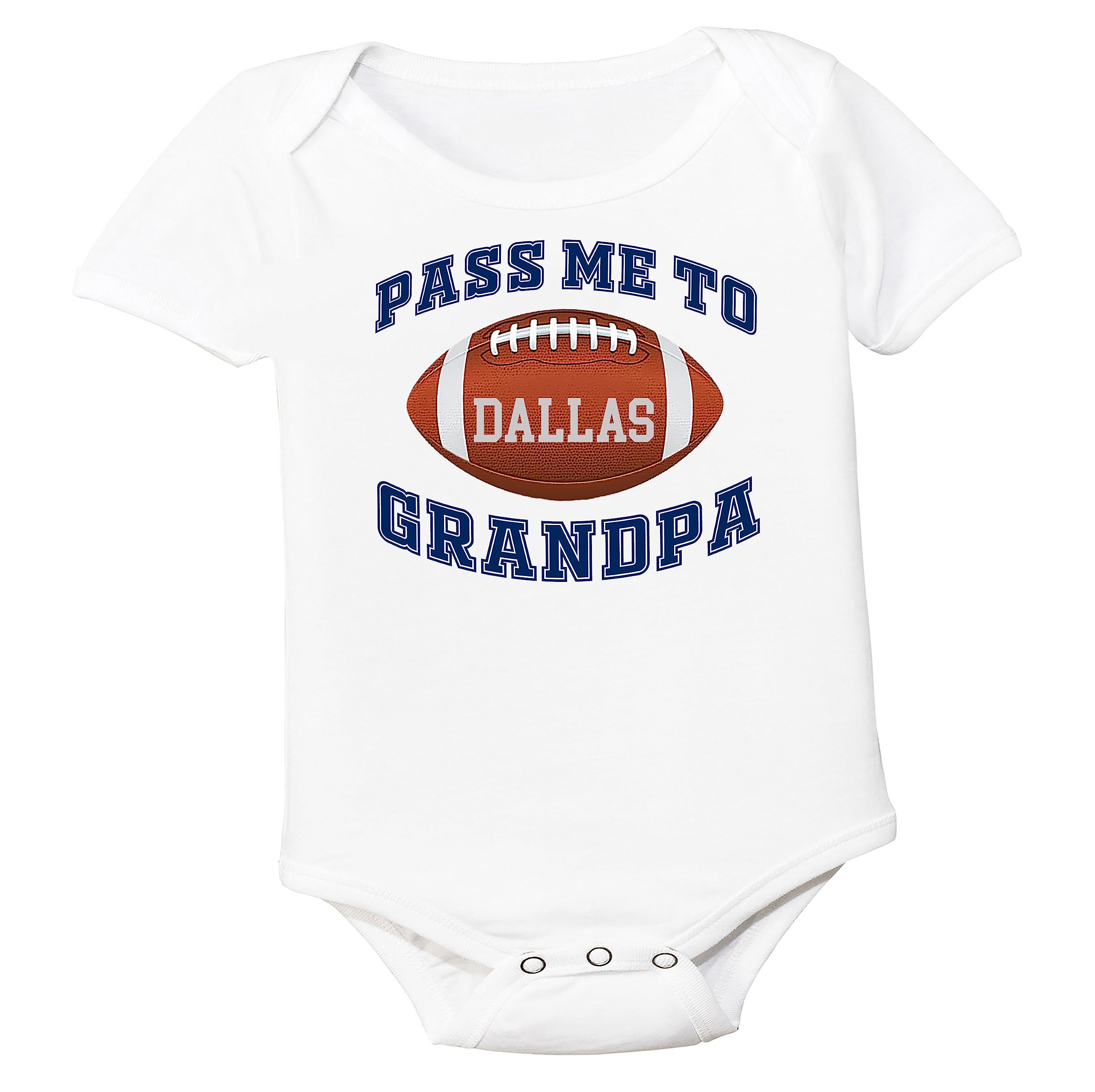 Future Tailgater Football Pass Me to GrandPa Baby Bodysuit for Dallas Fans