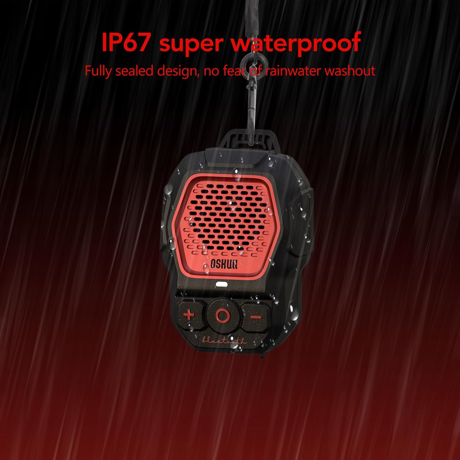 MFish Wearable Bluetooth Speaker, Clip-On Mini Portable Speaker with Built-in Mic for Hands-Free Calls, IPX67 Water/Dust Resistant, Ultra-Lightweight, Playtime, 4X Strong Clip Red - Image 9