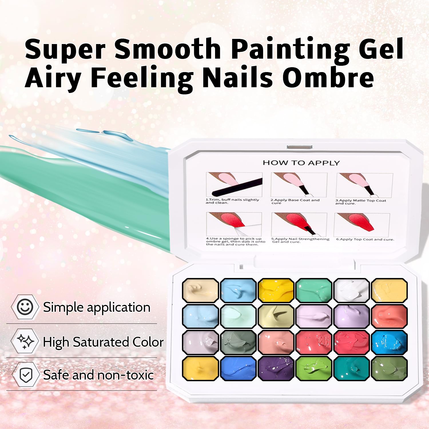 Sponge Pat Paint Gel Nail Polish for Ombre Nail Art