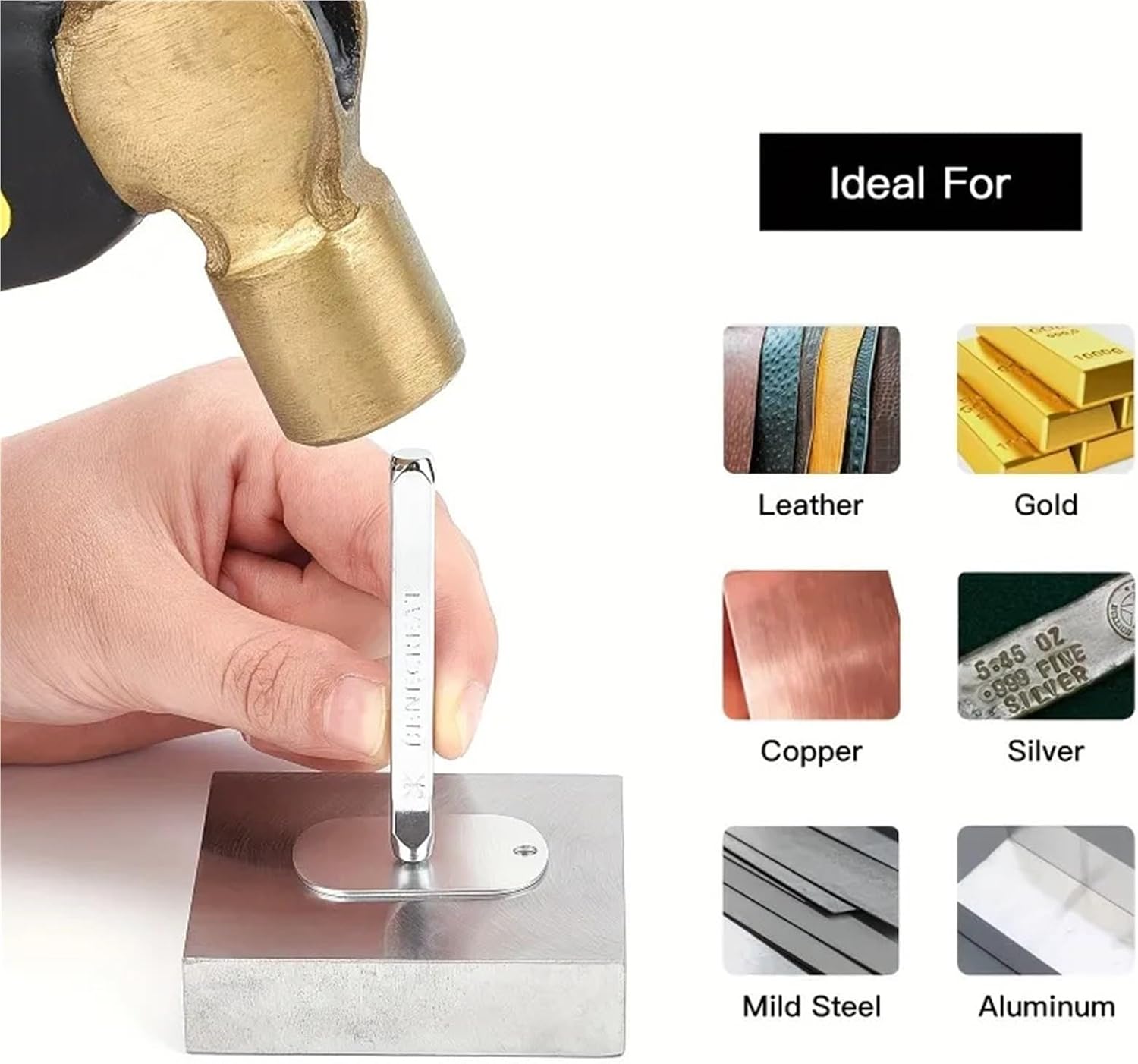 12Pcs Alloy Steel Stamping Tools Set 6mm for Jewelry Craft Leather Wood