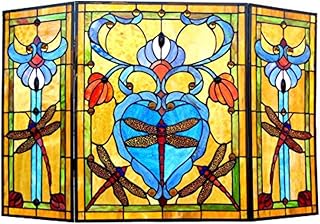 Stained Glass Fireplace Screen Handcrafted