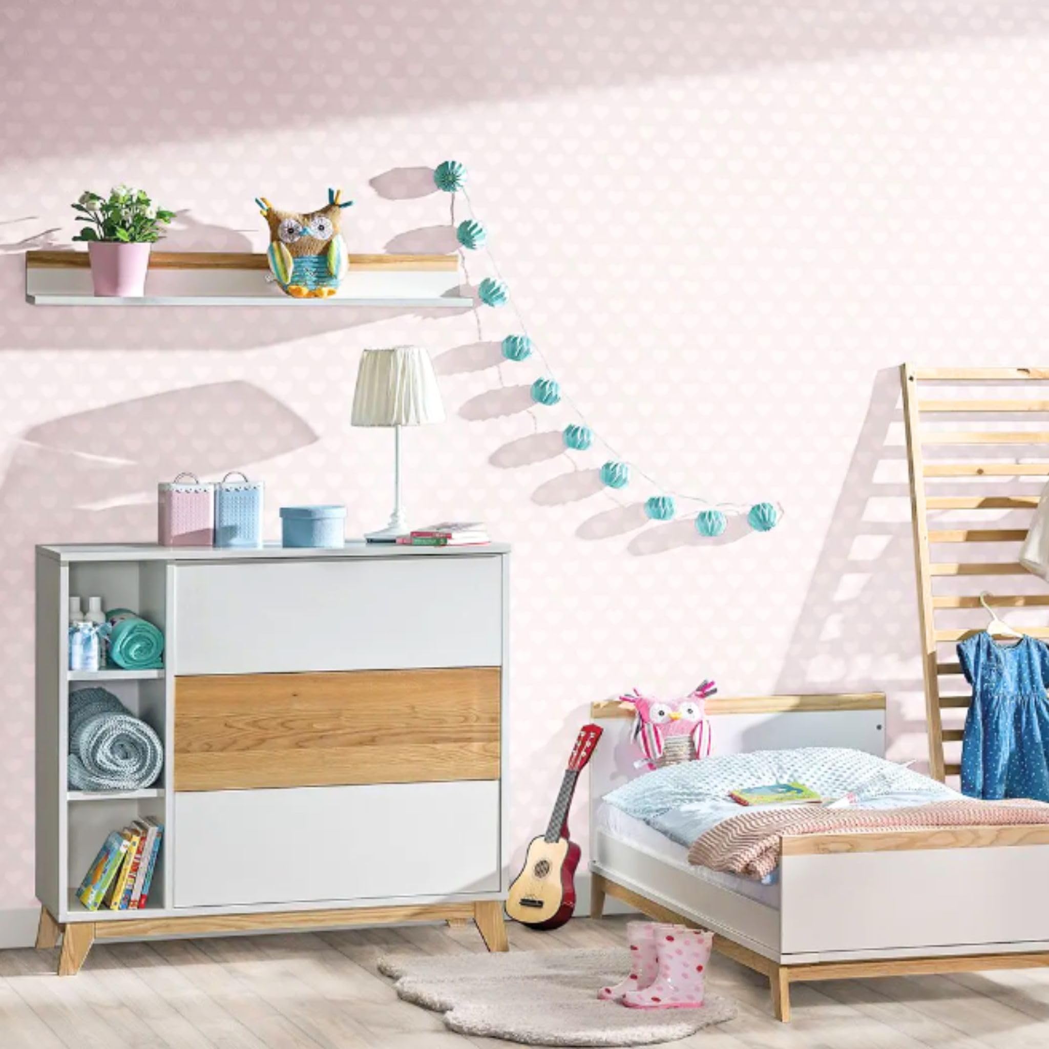 ATB Wickelkommode - Wickeltisch 102,5 x 102 x 76,5cm - Babyzimmer Komplettset - Funktional Möbel für Kinderzimmer - Bequemer Baby Wickeltisch mit Schubladen - Baby Changing Table - Weiße