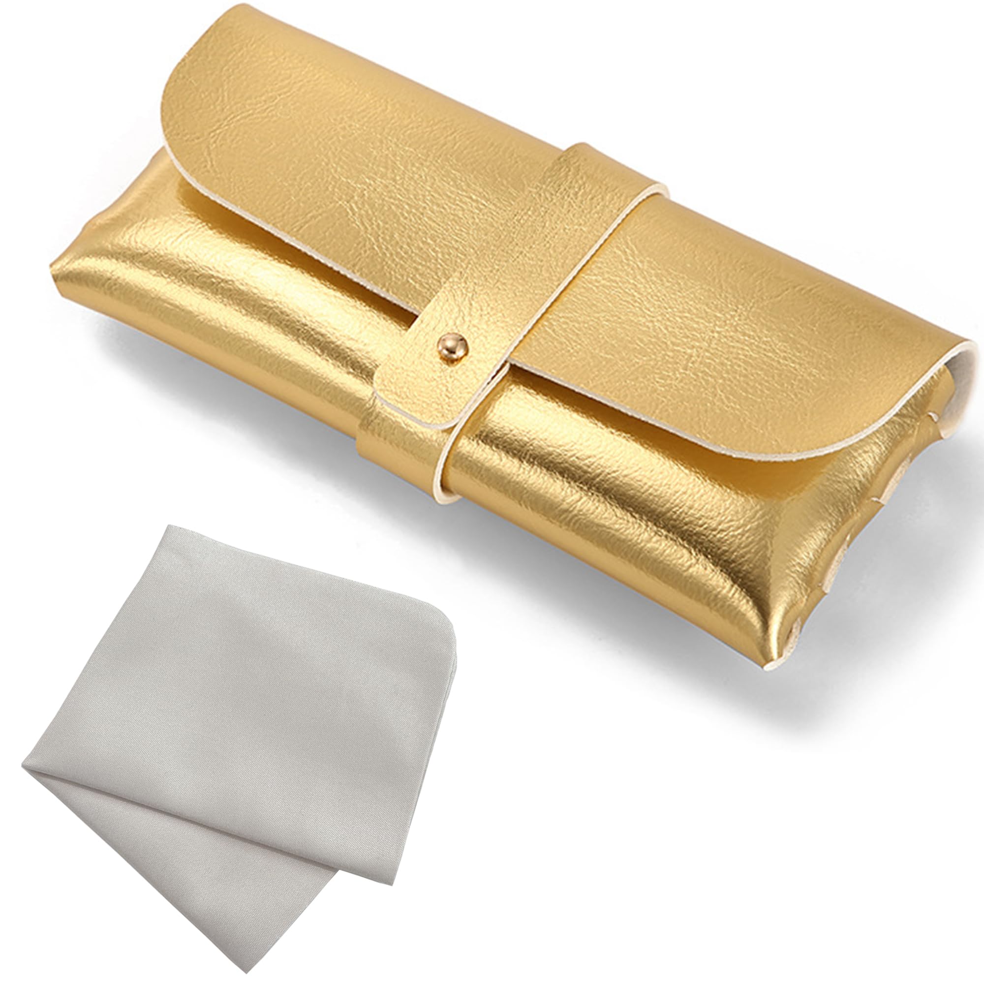 Onrtry Soft Leather Eyeglass Case PVC Nail Buckle Glasses Bag Sunglasses Case Glasses Pouch