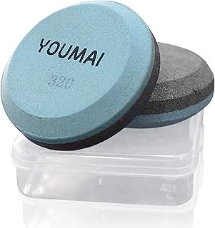 Axe Sharpening Stone, YOUMAI 180 and 320 Grit Hatchet Whetstone Multi-Purpose Blade Knife Sharpener for Your Axe, Machete, Garden tool, and More (with Reusable Box)