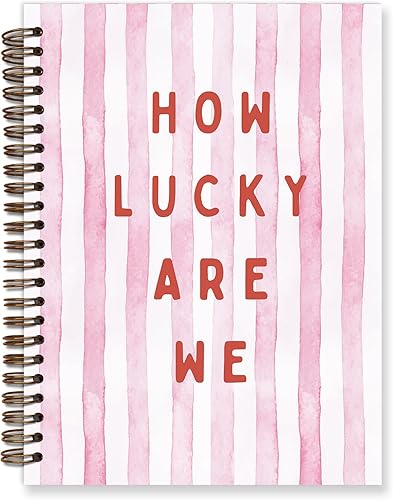Coquette - Cuadernos estéticos en espiral, de color rosa, para el regreso a la escuela para adolescentes y niñas, cuadernos con la frase "How Lucky
