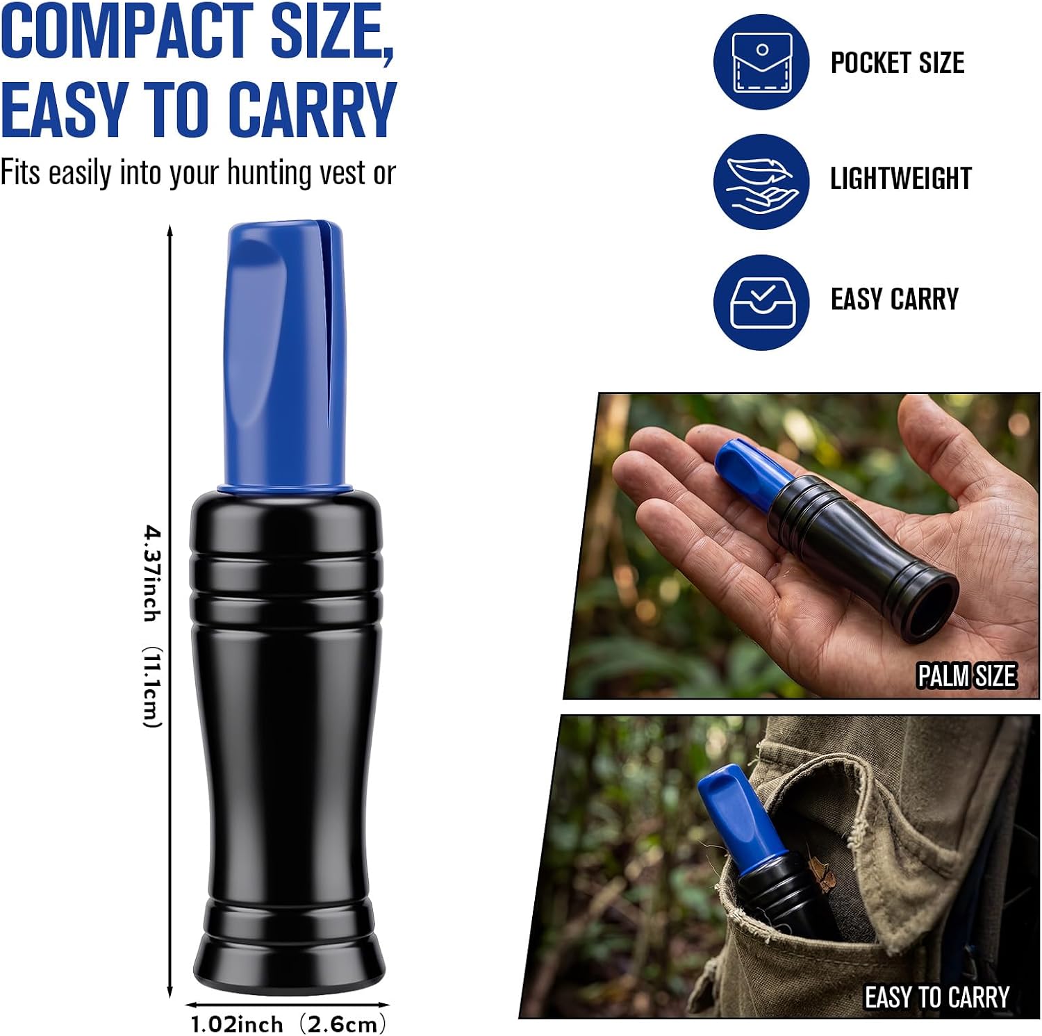 Soulchen 4 Pack Plastic Duck Hunting Whistle with Lanyard | 4.4 x 1.1 Inch Whistle, for Waterfowl Mallard Hunting, Loud Sound Duck Decoys Whistle, Outdoor Hunting Gear, Accessory