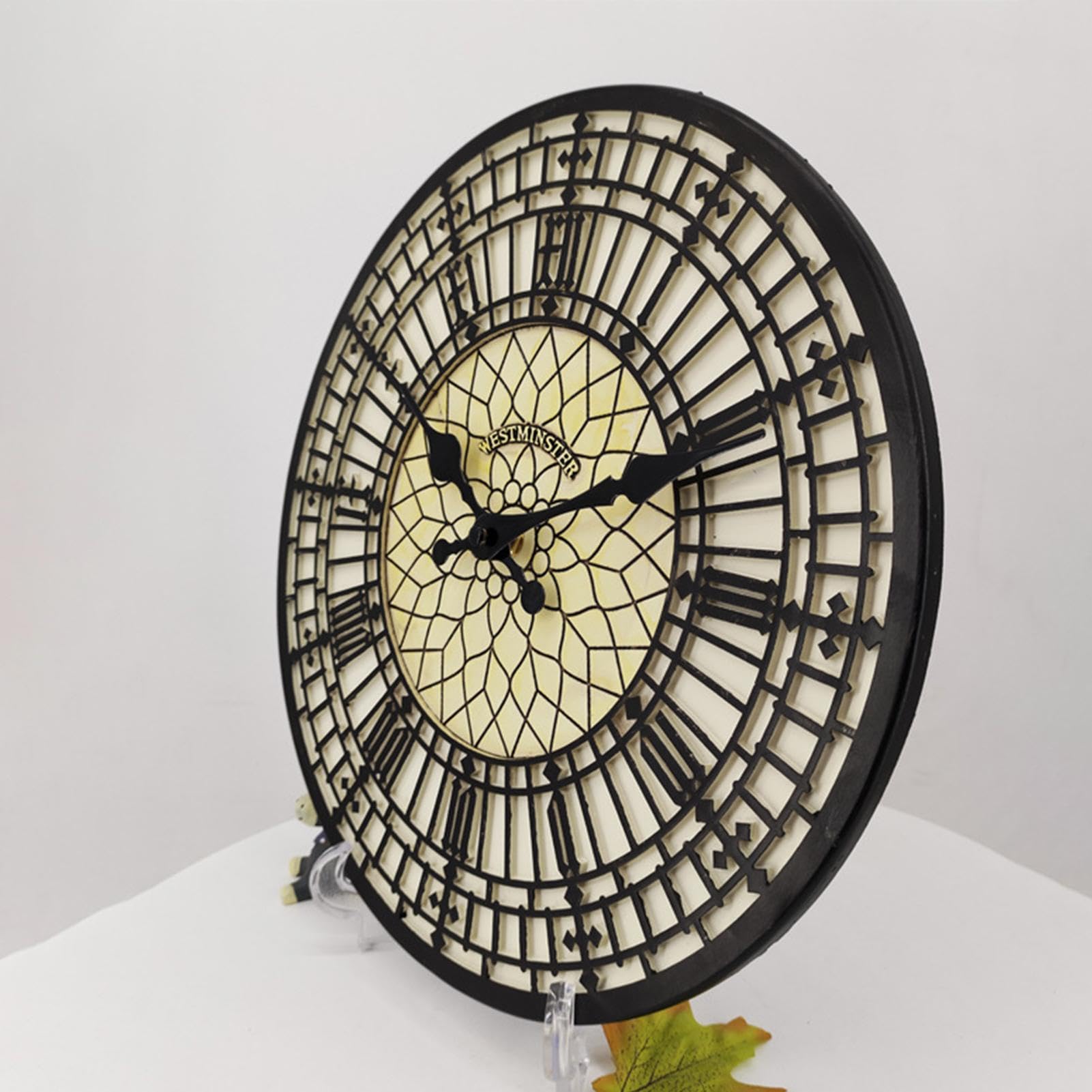 Reloj de pared de resina con números romanos para exteriores, reloj creativo, grande, fácil de leer, reloj transparente resistente a la intemperie para patio, piscina, cocina, terraza,