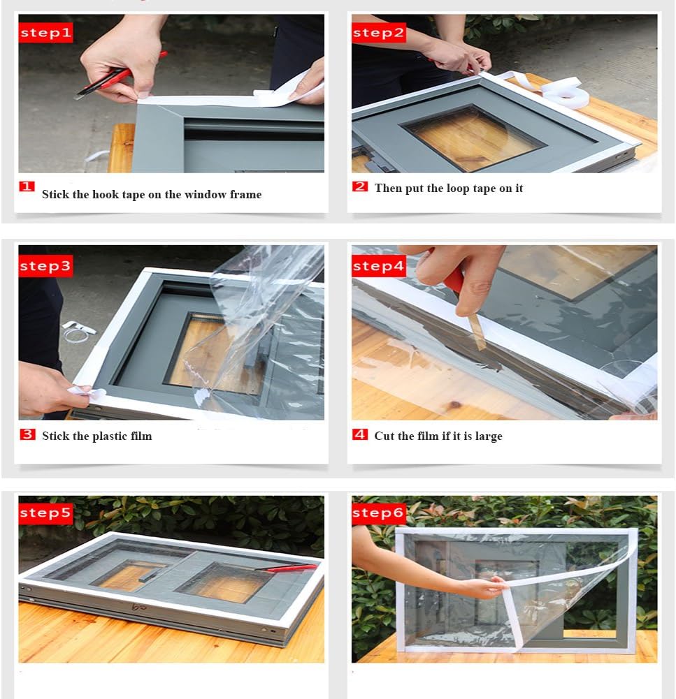 SES.CO Reusable Transparent Indoor Window Insulation Kit,Heavy Duty Weatherproof Insulator for Summer & Winter,48"x63"