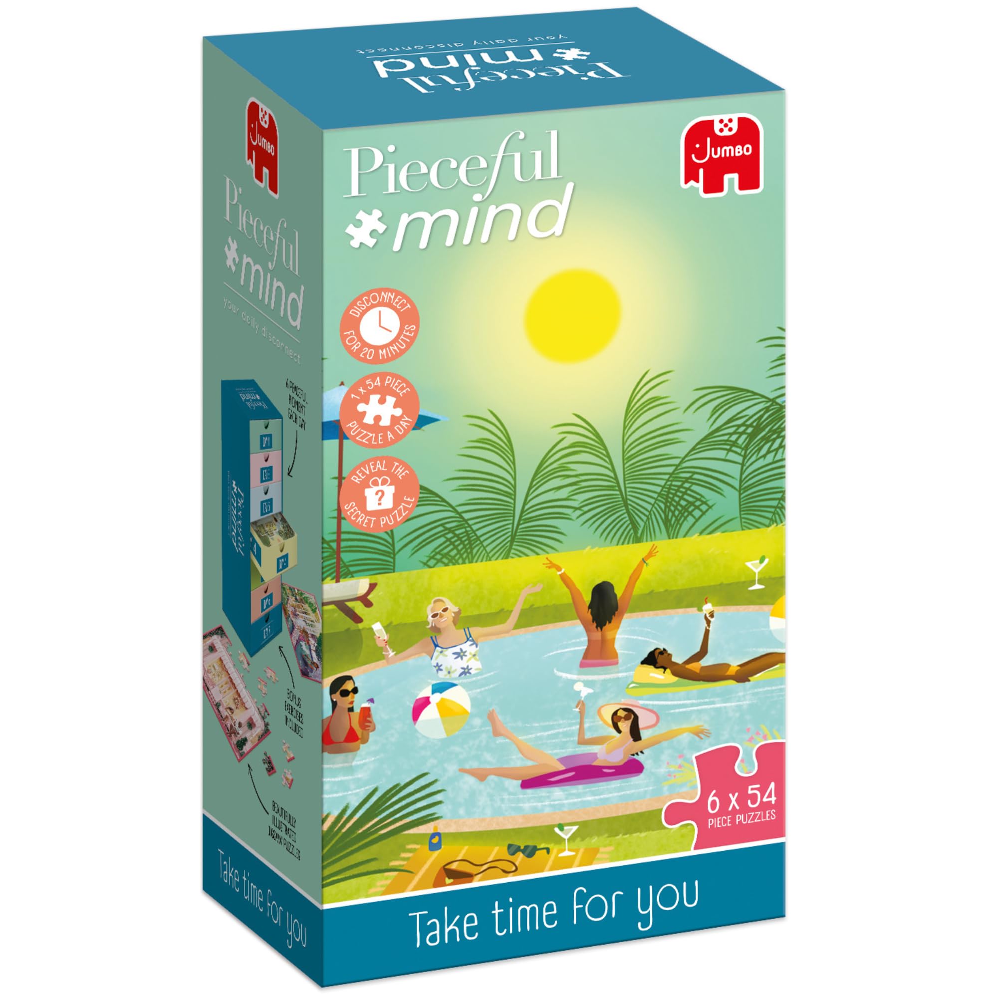 Jumbo Pieceful Mind Puzzles, Take Time for You 7-Day Mindful Adults Jigsaws Set
