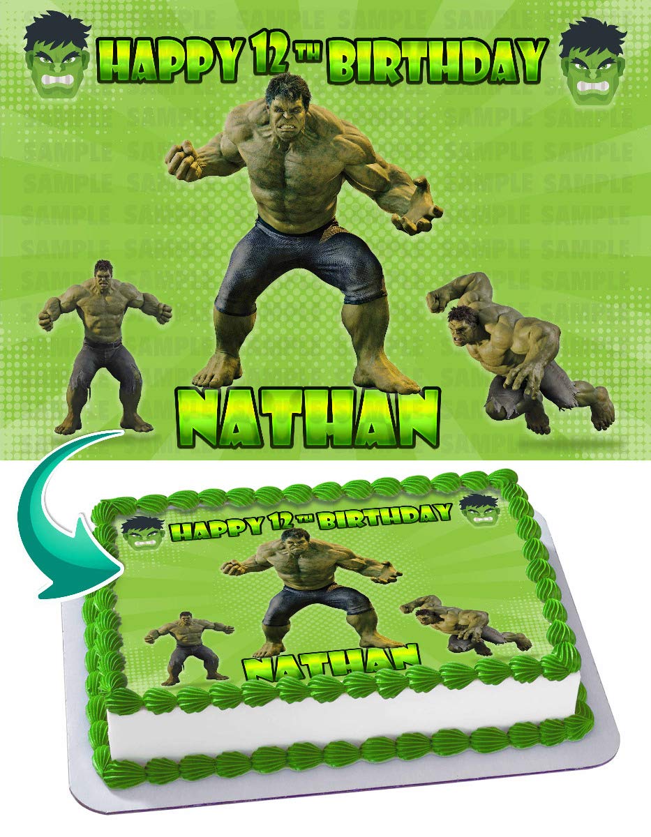 Buy cakecery hulk edible cake image topper personalized birthday cake