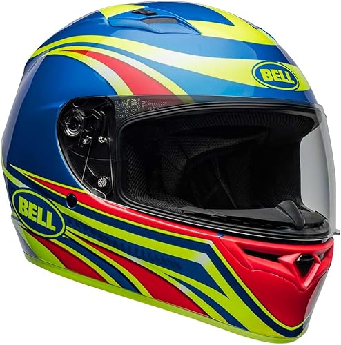 Vista 76 de Bell Qualifier - Casco integral para motocicleta Ascent Negro Mate/Azul/Blanco