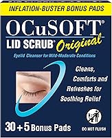 OCuSOFT Lid Scrub Original Pre-Moistened Eyelid Cleanser Pads, 30 Count + 5 Extra, #1 Doctor Recommended Tearless Formula