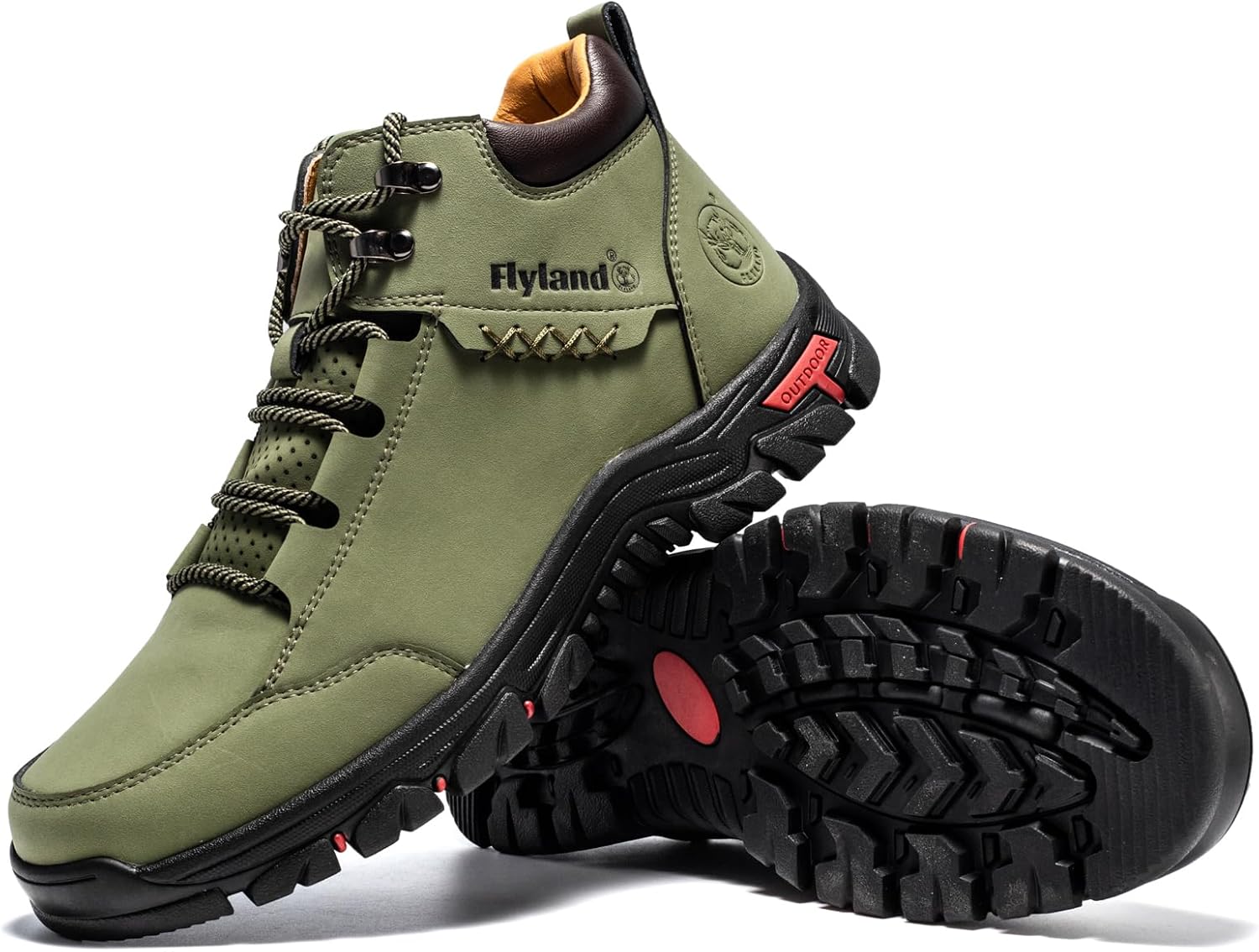 FLYLAND Men's Casual Leather Shoes Chukka Ankle Boots Handmade Fashion Shoes Non Slip Breathable Comfortable Mid Top for Driving Walking Outdoor - Image 6