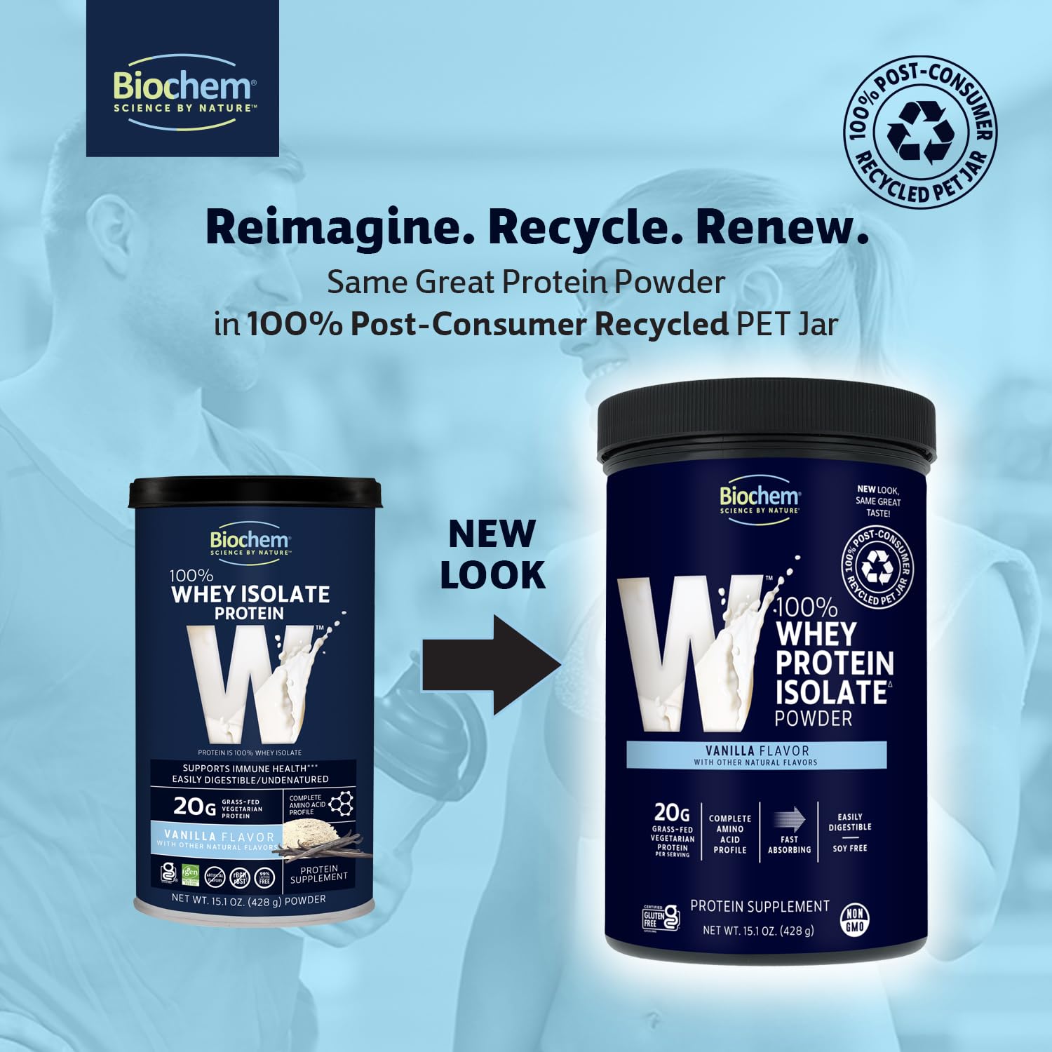 Biochem 100% Whey Isolate Protein, Vanilla, 15.1 oz, 14 Servings — Amazon image 3
