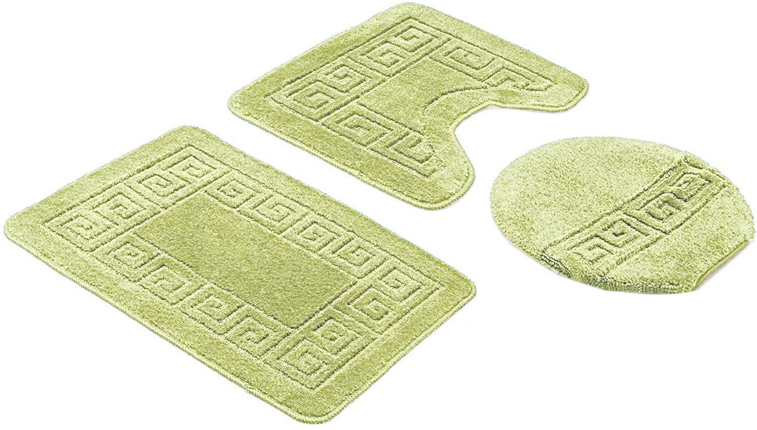 Home Must Haves Bath Set 3 Piece Anti-Slip Backing Patchwork Pattern Bathroom Mat (18