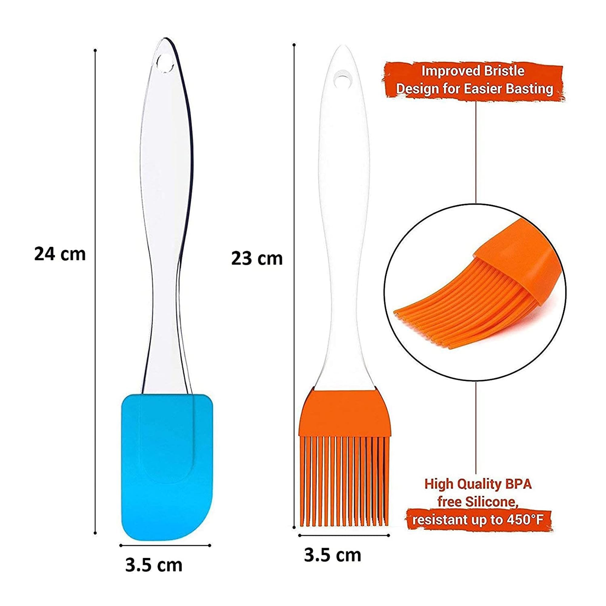 IDEAL PRIME Heavy Duy Aluminium Non Stick Dosa Pan with Silicone Bruh & Spatula Combo Set Elegant Flate Roti Tawa Omlet Pan Cookware Kitchen Tool Pack of 2 1