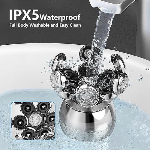 Miniatura 5 de Máquina de afeitar eléctrica multifuncional 5 en 1 para hombre, afeitadora calva para hombres, kit de afeitadora de aseo de viaje recargable