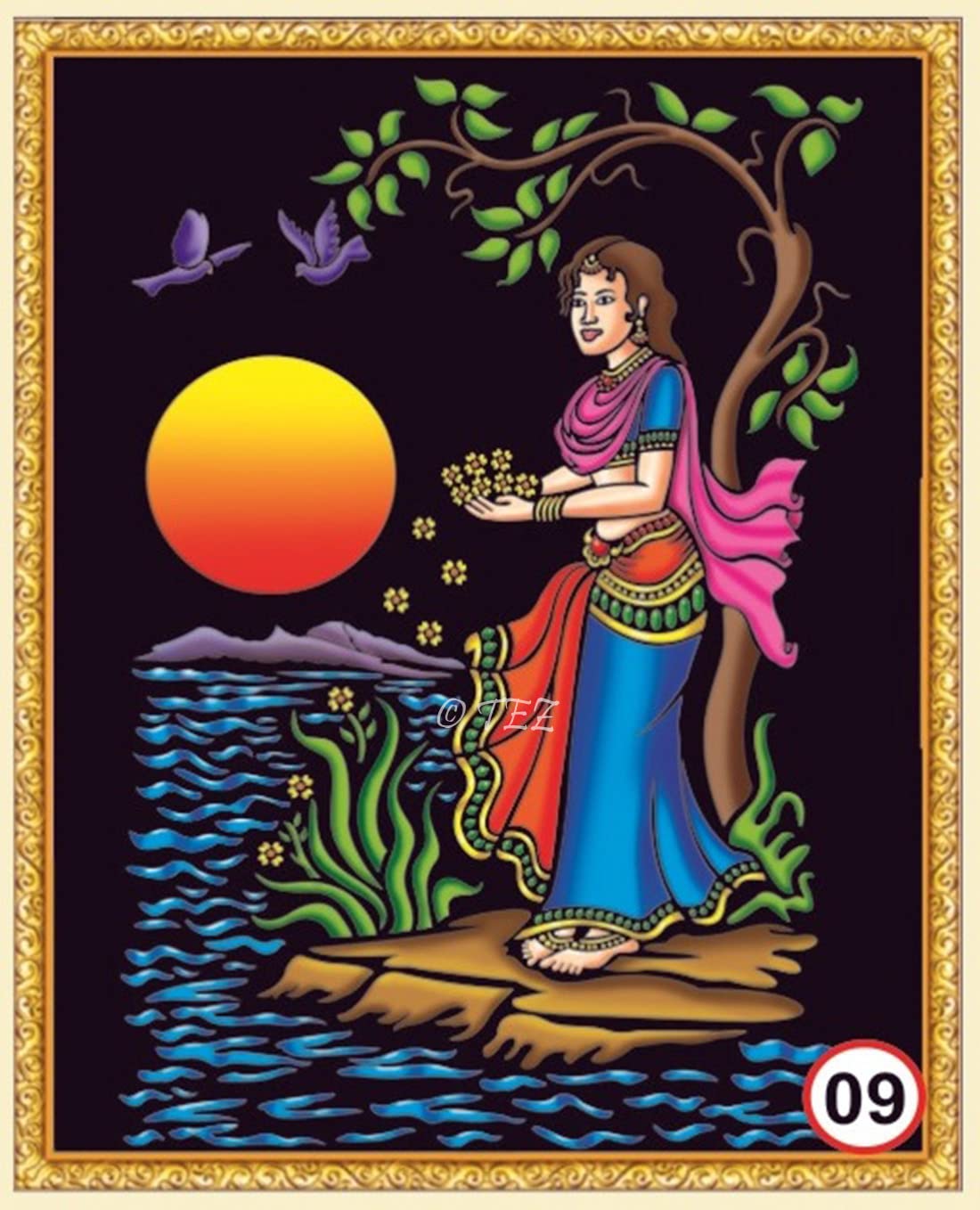 Tez DIY - Emboss Painting Kit, Medium (13x19 inch), Model No - 09