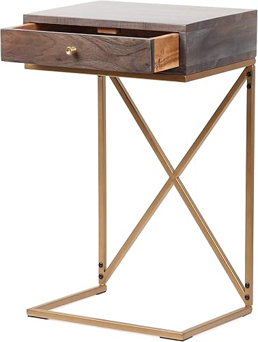 Miniatura 4 de Christopher Knight Home Mesa Bucyrus END, marrón oscuro + dorado