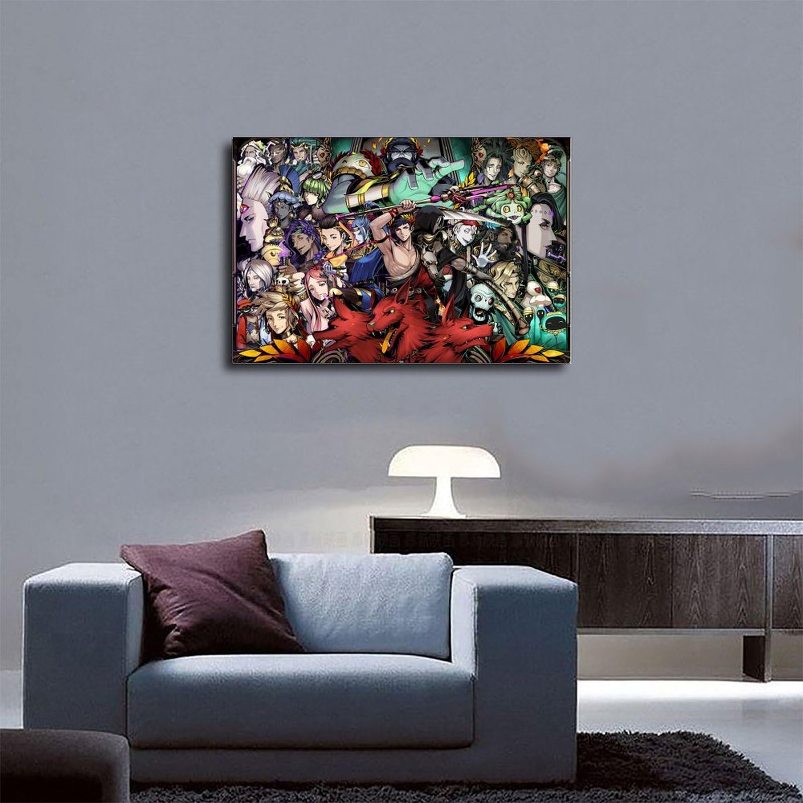 Vaporwave Poster De Jeu Hades Décoration Murale Sur Toile Pour Chambre à Coucher 20 X 30 Cm