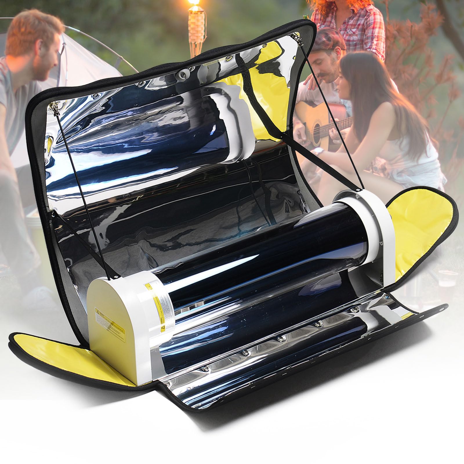 Eiwitany Multifunctional Solar BBQ Grill & Oven, 4.5L Large Capacity Camping Stove with Thermometer, for Hunting, Fishing, Kayaking