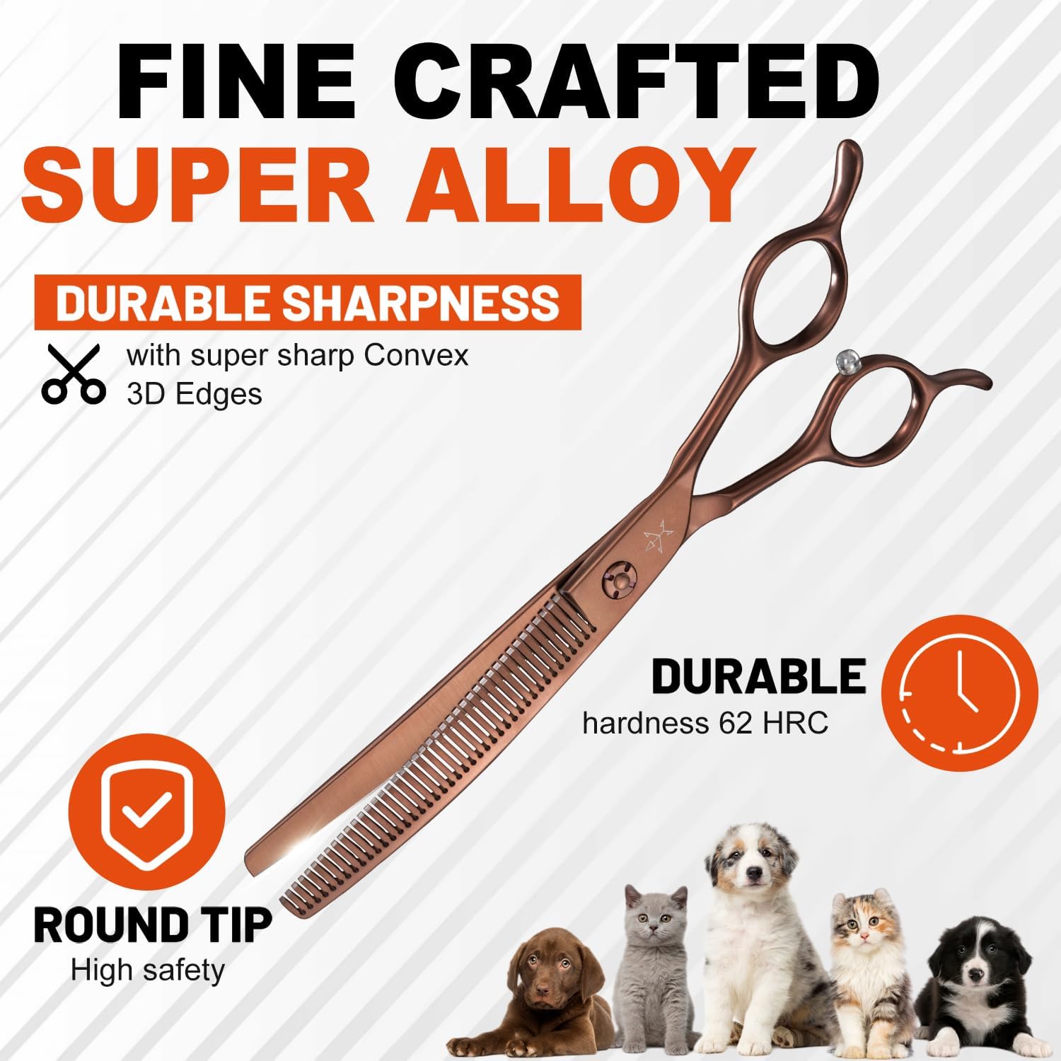 High-end Professional Dog Grooming Curved Thinning Scissors Teeth Blending Shears Pet Texturizing Thinner Blender Shears 7 Inch Extremely Very Sharp Made Of Stainless Steel Alloy For Dog Cat Groomer