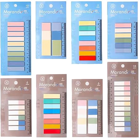 Amazon Pbm 8冊セット リングノートに取付可能なフィルムふせん 定規付き シンプル メモ かわいい インデックス 付箋 付箋 文房具 オフィス用品