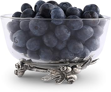 Vagabond House Dip/Candy/Fruit Glass Bowl with Blueberry Base